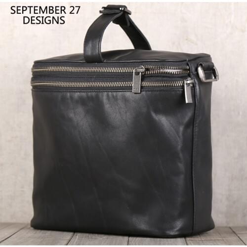 New Fashion Mini Organizer Messenger Bag Genuine Leather Luxury Handmade Men Casual Cell Phone Handbag Simple Crossbody Satchels