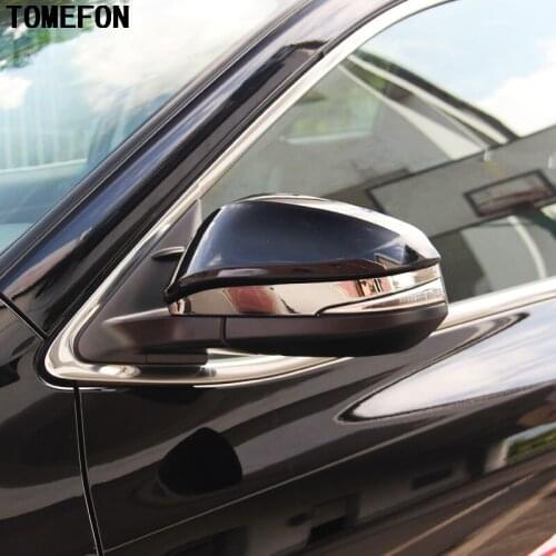 TOMEFON ABS Chrome Rear view Side Door Mirror Cover Trim Molding Exterior Decoration For Toyota Highlander Kluger XU50 2014 2015