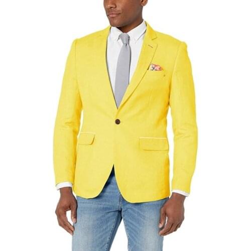 2021 Spring Fashion Classic Luxury Gentleman Yellow Suit Men High Quality Custom Business Blazers Mens Fashion Wedding Dress