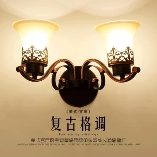 American-Style Retro Iron Craft Wall Lamp Restaurant Bedroom Corridor Corridor Nordic Creative Modern Minimalist Bedside Wall