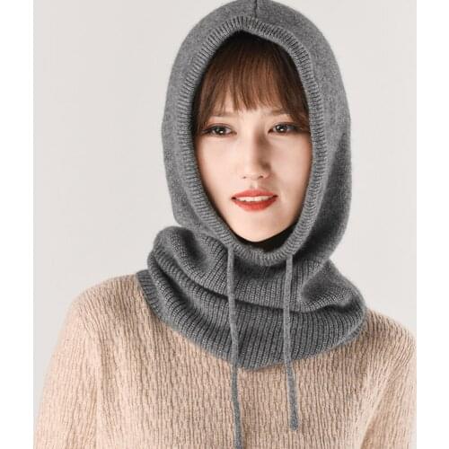 Women Winter Cashmere Knitted Hat Beanie Wool Scarf Skullies Hats For Women Men Cap Solid Bonnet Hat Balaclava