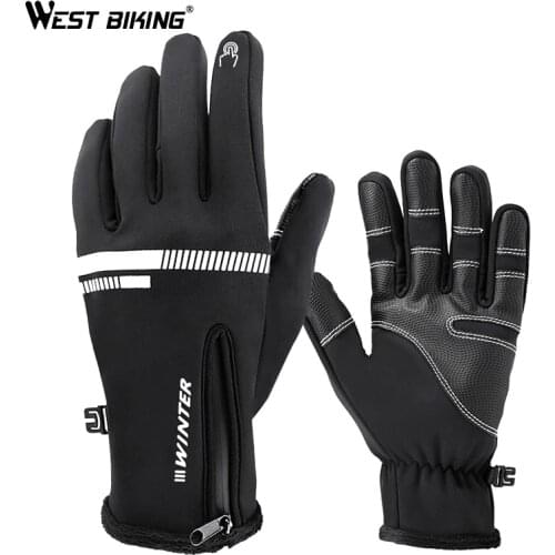 WEST BIKING Winter Cycling Gloves Touch Screen MTB Bike Glove Warm Thermal Ski Fishing Sport Men Women Motorcycle Bicycle Gloves