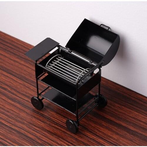 1:12 Dollhouse Miniature Mini Picnic Grill BBQ Grill Roasting Oven Metal