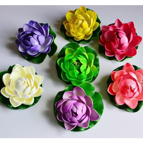 10pcs 10cm Small Artificial Lotus Flowers Water Lily For Garden Wedding Decoration diy flowers for decoration