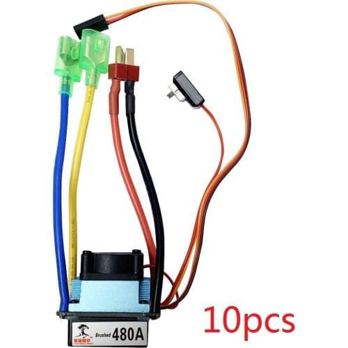 10pcs 480A ESC RC Boat Air cooling 380/540/775 Brushed Motor Speed Controller Dual Mode Regulator Band Brake 1:10 Car Bait Boat