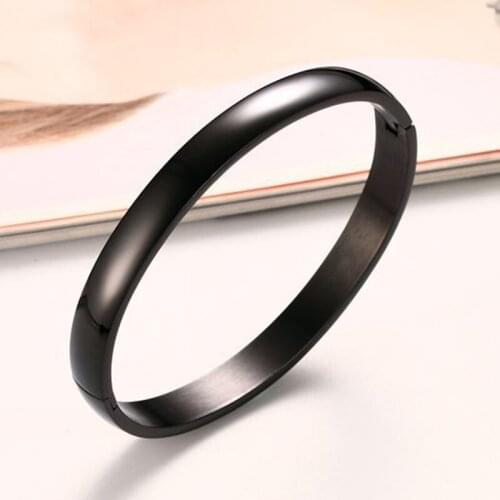 10pcs) Fashion 8MM Stainless Steel Round 3 color High Polish Bracelet Bangle for Lover Couple Jewelry