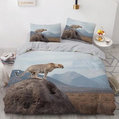 3D Bedding Sets Leopard Natural Duvet Quilt Cover Set Comforter Bed Linen Pillowcase King Queen Full Size 230*230 Home Texitle