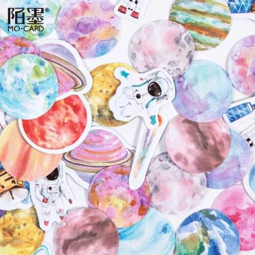 46 Pcs Happy Planet Series Cute Decorative Stationery Stickers Planner Mini Round Ins Scrapbooking DIY Diary Album Sticker Pack