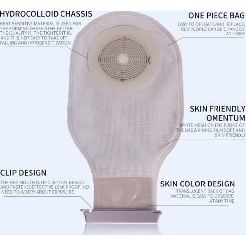 AOKI One-piece System Ostomy Bags Disposable Colostomy Pouch Ileostomy bag 10 PCS Opening Drainable Pouch Stoma Ostomy