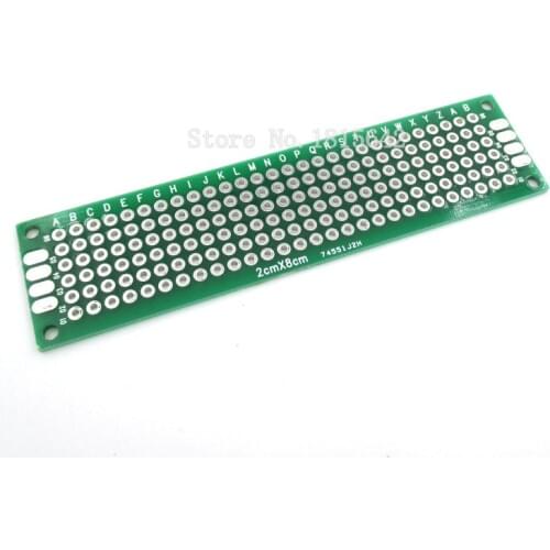 5PCS/Lot 2*8CM Double Side Prototype PCB diy Universal Printed Circuit Board 2x8cm