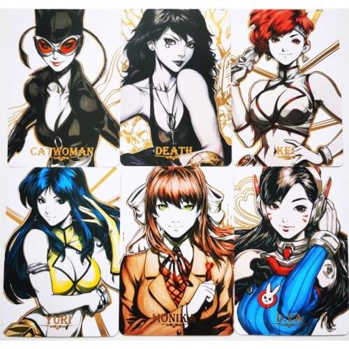 54pcs/set Hand Painted Goddess Series Demon Slayer Dva Saint Seiya No.4 Hobby Collectibles Game Anime Collection Cards