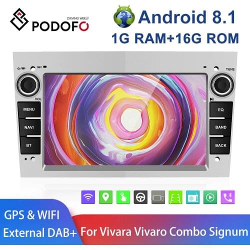 Podofo 2 Din Android 8.1 Car Radio GPS OBD For Astra Antara Vectra Corsa Zafira Meriva vivara Vivaro Combo Signum Tigra Twin Top