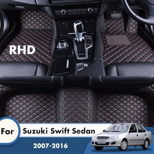 RHD Car Floor Mats For Suzuki Swift Sedan 2016 2015 2014 2013 2012 2011 2010 2009 2008 2007 Carpets Custom Accessories Interior
