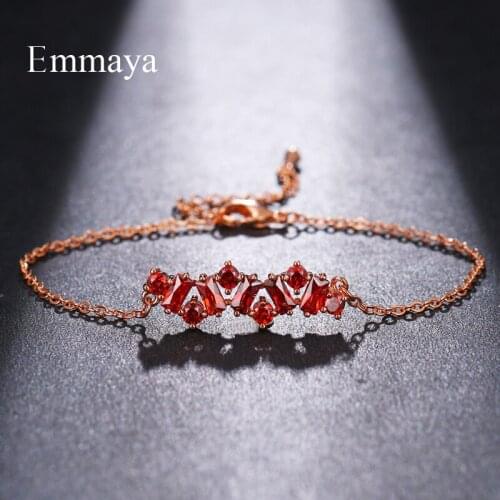 EMMAYA Fashion Modelling Alternate Arrangement Of Round And Rectangular Zirconia Adjustable Bracelet For Women Muliticolor Party