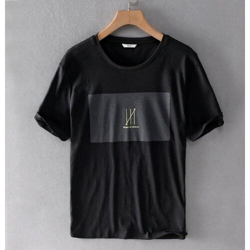 2020 Summer new style Italy linen t shirt men brand black t-shirt for men casual fashion t shirts male loose tshirt mens camsia