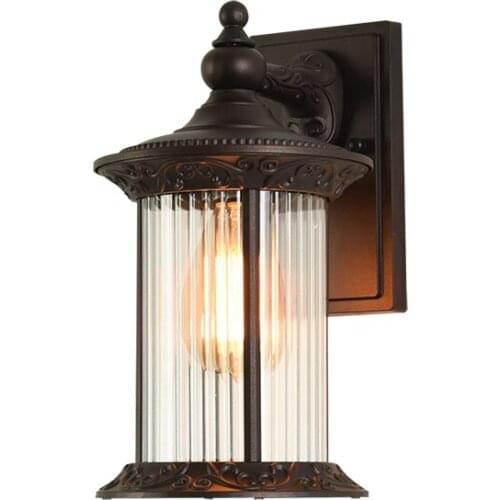 European lace pattern,Round flower room pillar lamp,Waterproof Wind resistant 110v 220v aluminium Corrugated glass rust proof