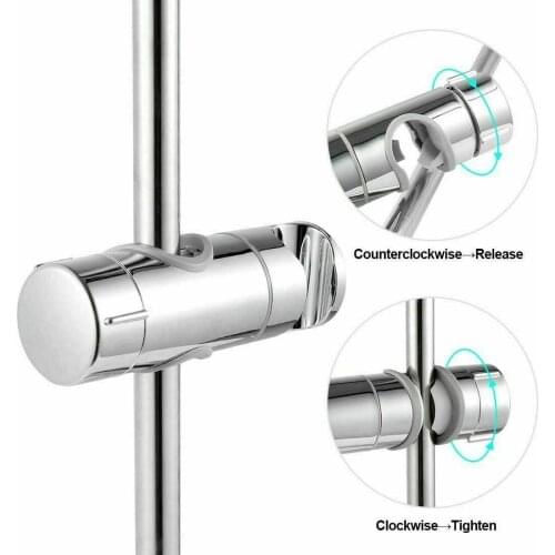 Chrome Bathroom Electroplating Lift Pipe Sliding Sleeve Universal Shower Head Holder Adjustable Riser Rail Bracket Slider Bar