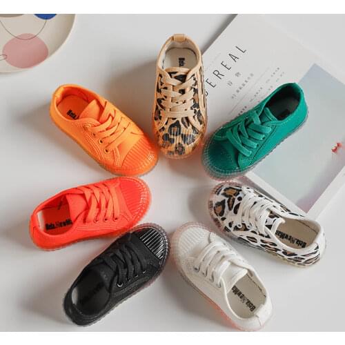 2021 Kids New Fashion Casual Sneakers Canvas Shoes Candy Color Boys and Girls Soft-soled Non-slip Childrens Shoes High Quality