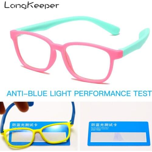 LongKeeper New Anti blue Light Kids Glasses Children Optical Frame Eyewear Boy Girls Clear Lens Computer Eyeglasses UV400 oculos