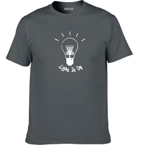 TARCHIA Fashion Summer Short Sleeve Men Tshirt Casual Slim Youths Mens T Shirts Male LIGHT IT UP Print Cotton Tees Tops Homm