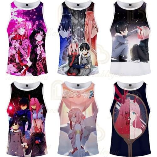 Anime Darling In The Franxx 3d Print Tank Top for Men Fashion Cool Summer Tank Top Work Out Men Women Tank Tops Halter Vests