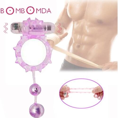 Male Penis Ring Vibrator Sex Toys For Men Masturbation Delayed Ejaculation Time Lasting Cock Rings Vibrator Male Chastity Device