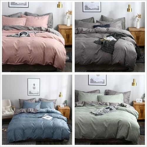 Cheap Quilting Duvet Cover Sets with Different Sizes Sanding Polyester Fabric Solid Color Fahion Bedding Set Home Decorations