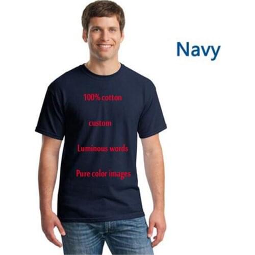 Customized luminous text unisex cotton T-shirt short-sleeved round neck T-shirt