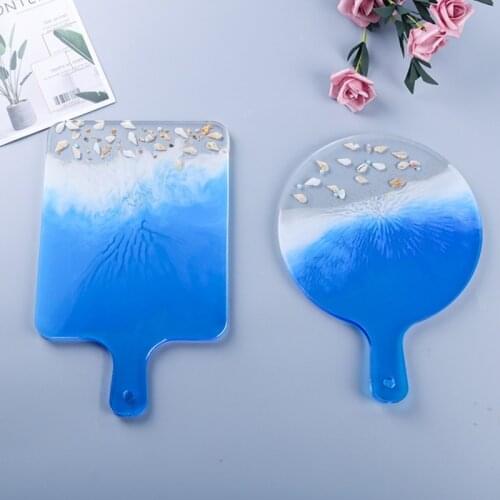 DIY Coaster Plate Casting Silicone Mould Crafts Jewelry Making Tool Serving Board Tray Crystal Epoxy Resin Mold Drop Shipping
