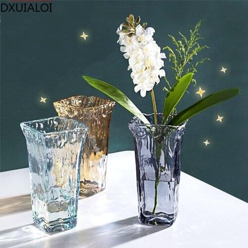 Nordic Transparent Handmade Glass Vase Decoration Housewarming Gift Home Living Room Desktop Flower Arrangement Vase Decoration