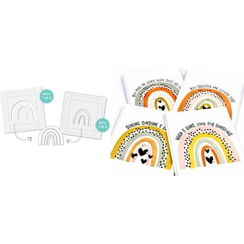 Rainbow Background Stencils Plastic Stencils 6x6inch for DIY Scrapbooking Cards Decorative Plastic Drawing Sheets Template