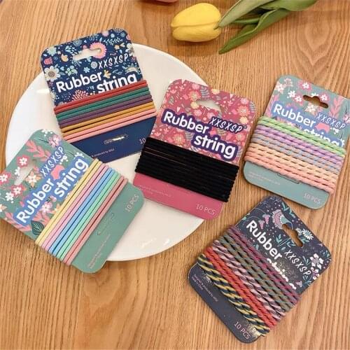 10 PCS Candy Color Band Hair Clips For Girls Scrunchie Elastic Hair Rope Korean Hairpin Accessories Vintage Jewelry Headdress