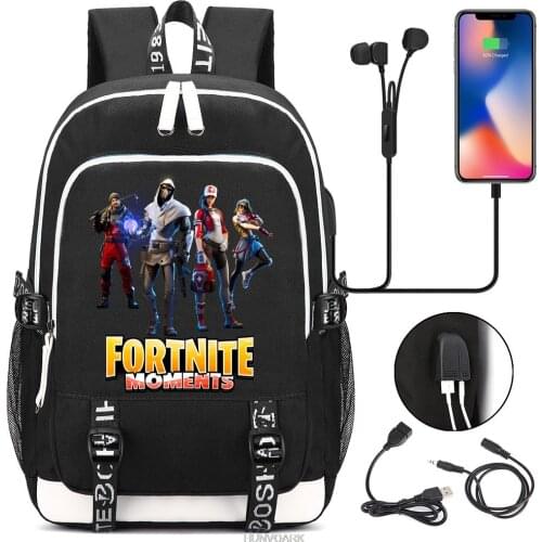Fortnite Backpack Games USB Charge School Bag For Boys Girls Backpack For Teenagers Bookbag Men Laptop Travel Bagpack Sac A Dos