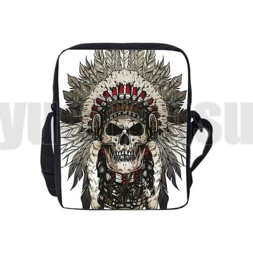 Indian Pattern Handbags Children 3D Print Canvas Crossbody Bags for Teenage Shoulder Bag Pack Primitive Tribe National Style