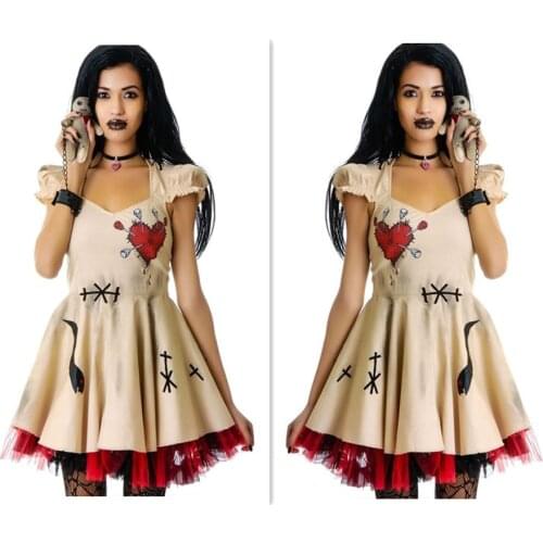 Wedding Ghost Bride Cosplay Dress Voodoo Doll Costumes Halloween Costumes for Women Adult Anime Cosplay Girls Vampire Costume