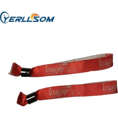 YERLLSOM 300PCS/Lot High Quality Customized Cloth Wristbands With Woven Logo fabric wristbands For Events F19040701