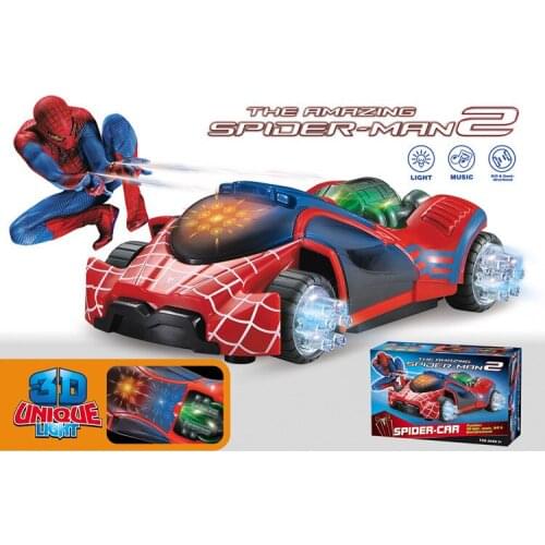[Funny] Super Power 3D light music flash electric universal spide car toy LED luminous sound Fighting vehicle toy kids gift