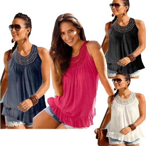 S-2XL women o neck sleeveless tops t-shirt lady summer holiday seaside casual leisure t shirt tops