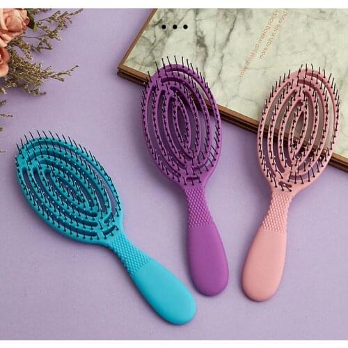 Women Vented Hair brush Female Hair Scalp Massage Comb Anti-Static Wet Dry Hairs Combs Hairdressing Styling Tools for Salon Home