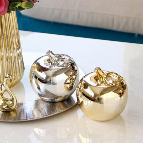 1Pc Apple Shaped Ceramics Ornament Creative Desktop Decor Chic Christmas Gift