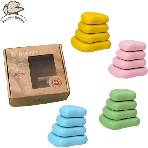 16PCS Candy Color Stacking Toys Childrens Educational Building Blocks Montessori Toys DIY Constructor Game Wooden Blocks Toy