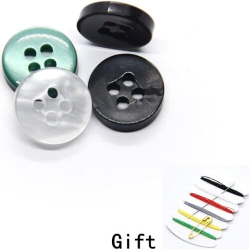 9/10/11mm High Light Flat Resin Shirt Buttons For Clothing Square Decorations 4 Holes Handmade DIY Accessories Wholesale