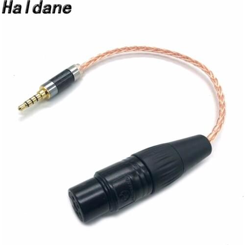 Free Shipping Haldane 8 Cores Single Crystal Copper 3.5mm TRSS Balanced Male to 4pin XLR Female Balanced Audio Adapter Cable
