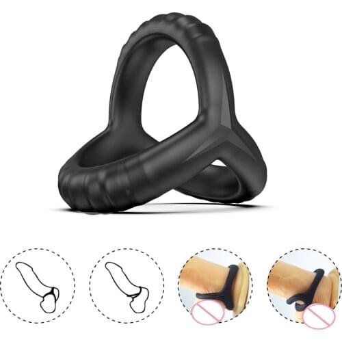 Scrotum Bind Delay Ejaculation Black Cock Ring Sex Toys for Men Erection Sex Shop Adult Products Elastic Penis Ring