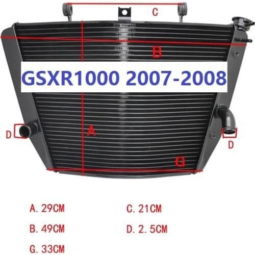 For Suzuki GSXR1000 GSX-R1000 07-08 2007 2008 Motorcycle Engine Radiator Motor Bike Aluminium Replace Parts Cooling Cooler