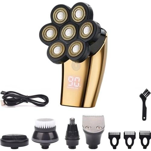 5 in 1 Electric Shaver For Men 7 Blade Beard Trimmer Clipper Mens Shaving Machine Barber With LED Display IPX6 Waterproof Razor