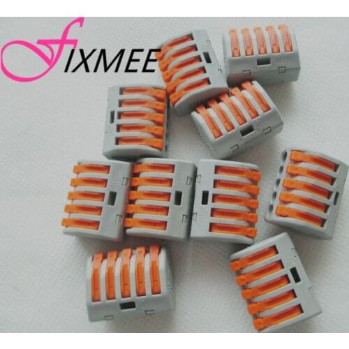 Fixmee 20pcs PCT-215 5 Pin Universal compact wire wiring connector conductor terminal block with lever