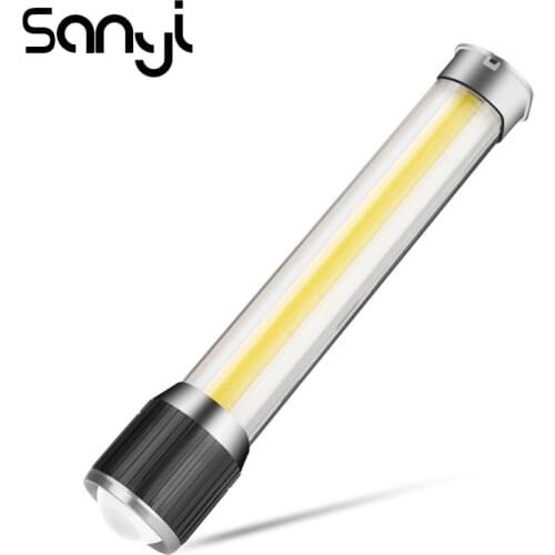 3800LM Flashlight Torch T6 LED 7 Modes Lighting Double Switch Design USB Rechargeable Portable Lamp Lanterna for Camping