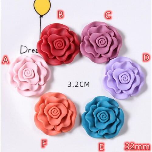 Cabochons Camellia Flowers 10pcs Big Resin Flatback Embellishments DIY Scrapbook Making Crafts Hair-Clip Center Decorations