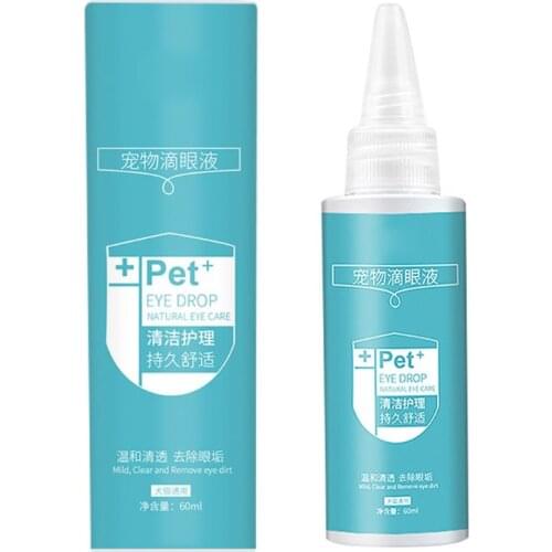 1Bottle 60ML Pet Eye Drops Dogs Cats Eyes Tear Stain Remover Dirt Eliminate Anti-inflammatory Bactericidal Eye Care Cleaner